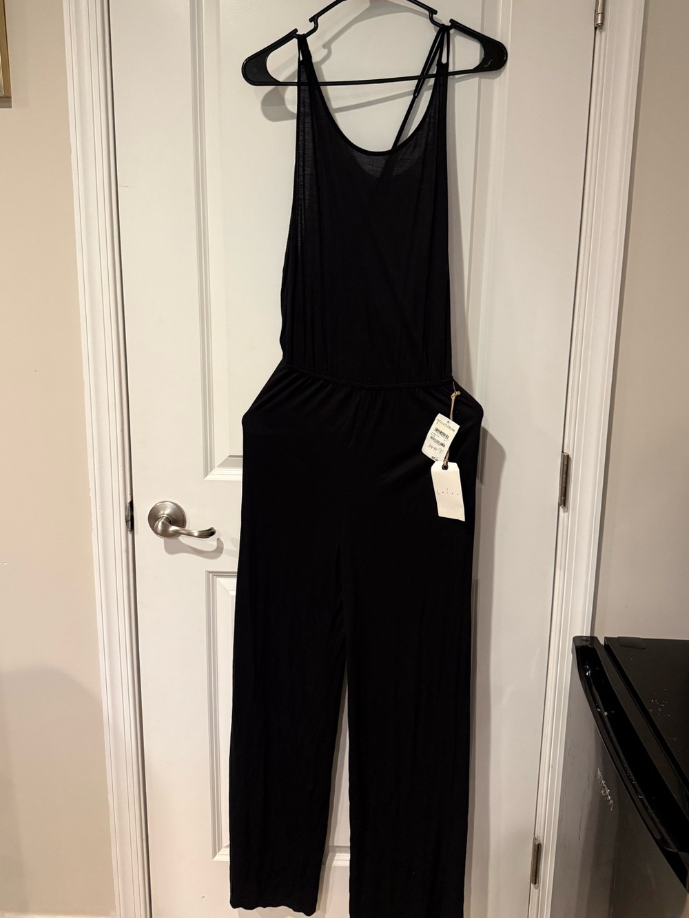 Leith Black Sleeveless Wide-Leg Jumpsuit